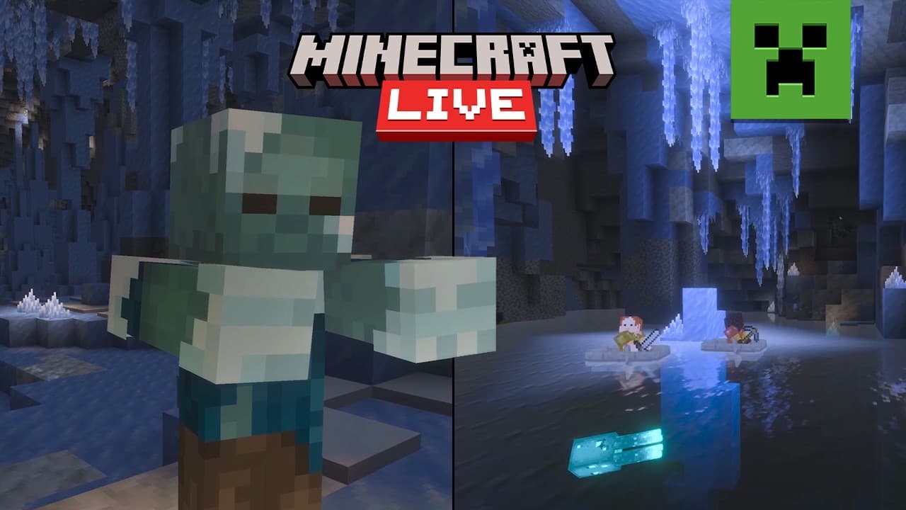 THE ICE CAVES Minecraft LIVE