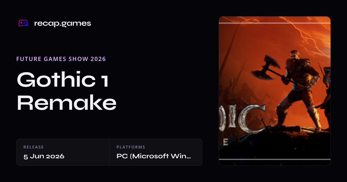 Gothic 1 Remake Release Date, Trailers, Platforms, and Announcements ...