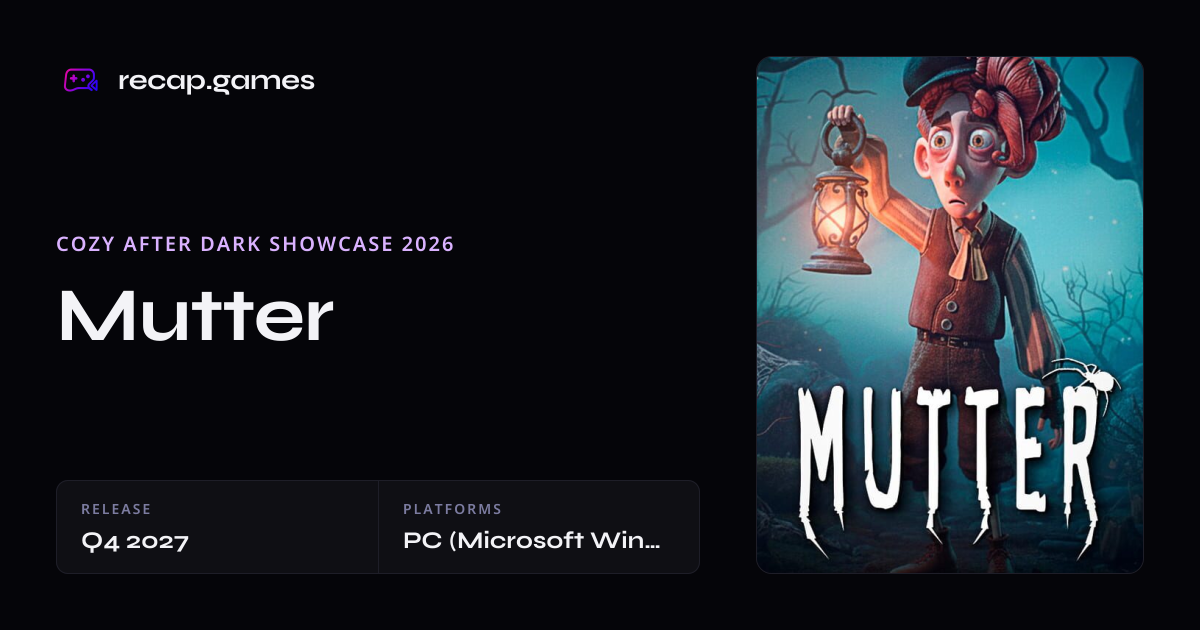 Mutter Release Date, Trailers, Platforms, and Announcements | recap.games
